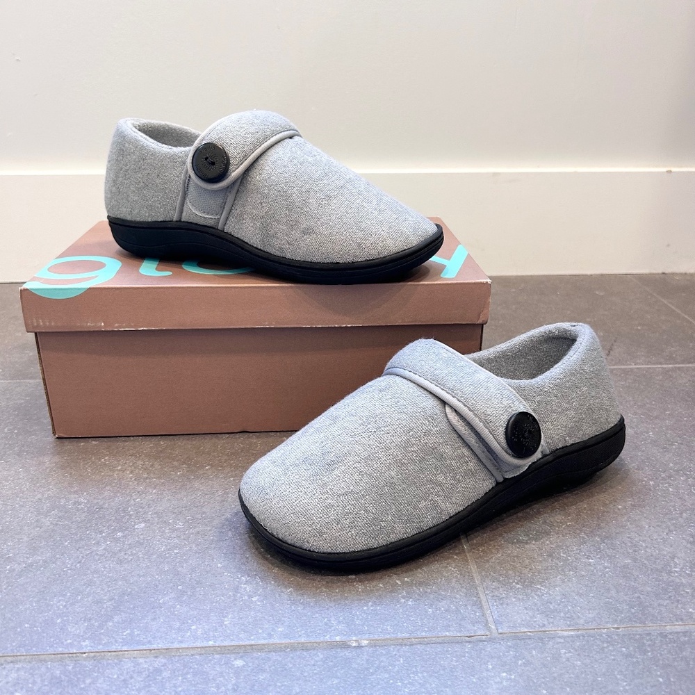 Brand New Glolily Women’s Size 7 M Grey Slippers Sherpa Lined